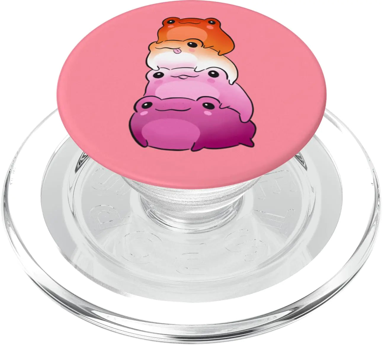 Lesbian Flag Color Frog Subtle LGBTQ Sapphic Pride Aesthetic PopSockets MagSafe PopGrip for iPhone