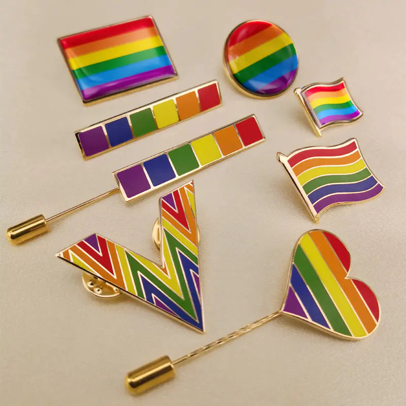 Metal Rainbow Badge and Custom LGBTQ Pride Pin