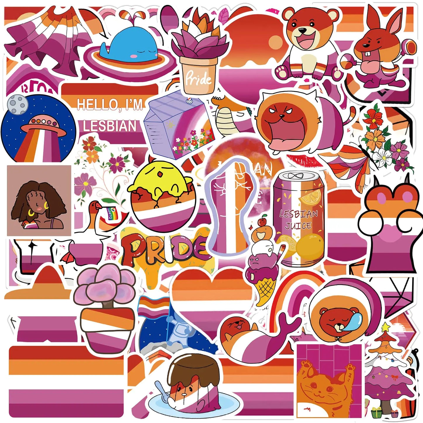 MEPLUM Pride WLW Lesbian Stickers 210 PCS