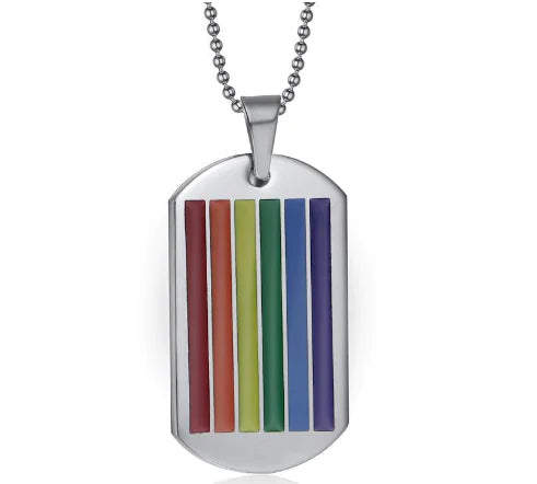 Rainbow LGBTQ Necklace with 6-Color Resin Design
