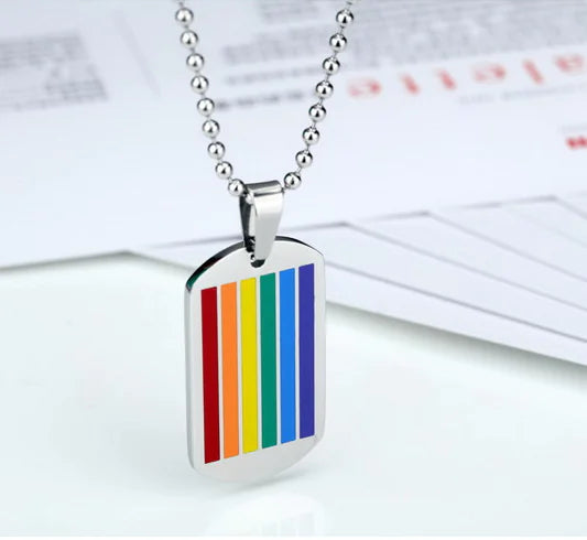 Rainbow LGBTQ Necklace with 6-Color Resin Design