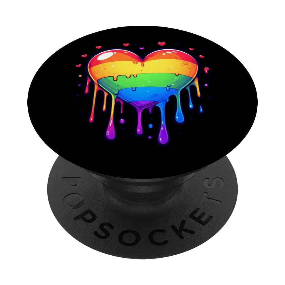 Gay Lesbian Pride Rainbow Heart LGBTQ Ally PopSockets Standard PopGrip
