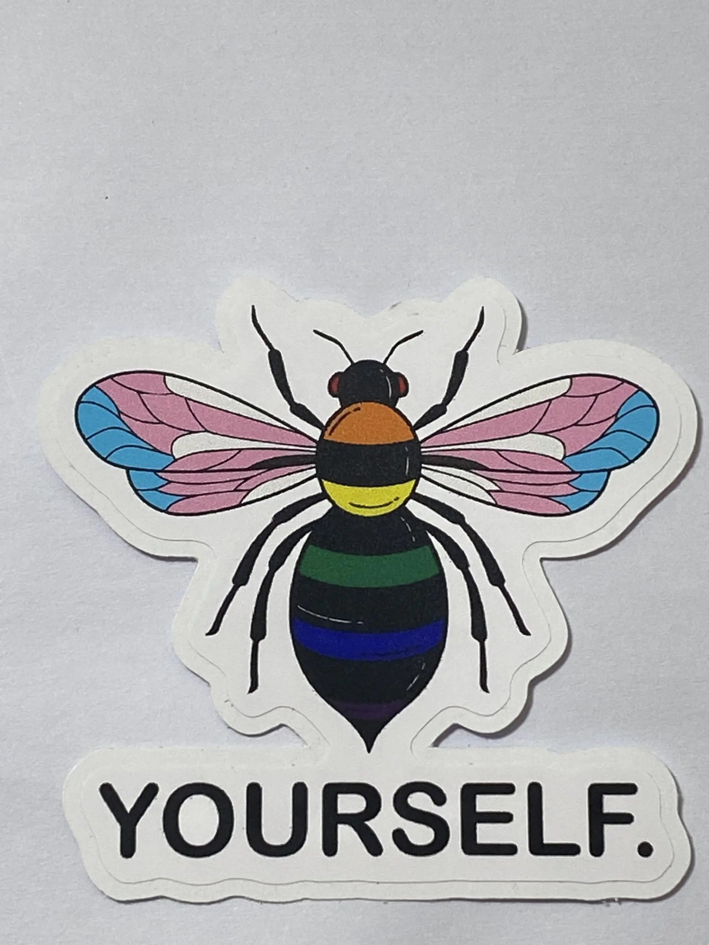 ANHGLORYPAPER Pack 3 Bee Yourself Gay Pride LGBTQ Flag Sticker 3"