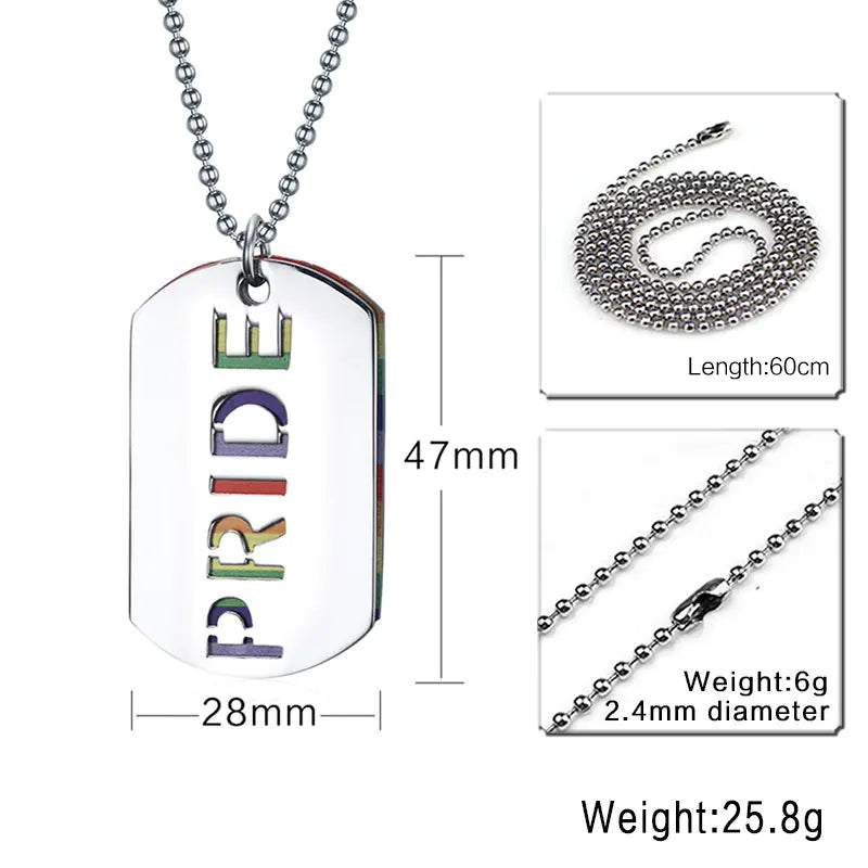 Pride Rainbow Pendant Necklace for LGBTQ+ Jewelry