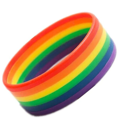 Six Color Rainbow Silicone Wristbands for LGBTQ+