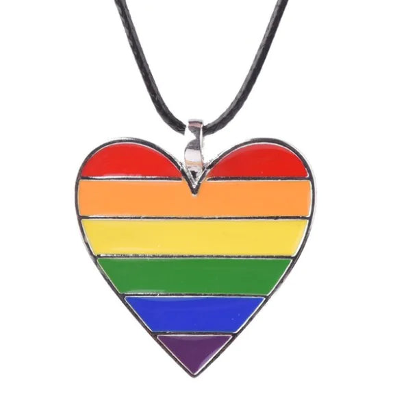 Rainbow Heart Pendant Necklace for LGBTQ+ Pride