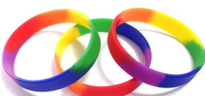 Six Color Rainbow Silicone Wristbands for LGBTQ+