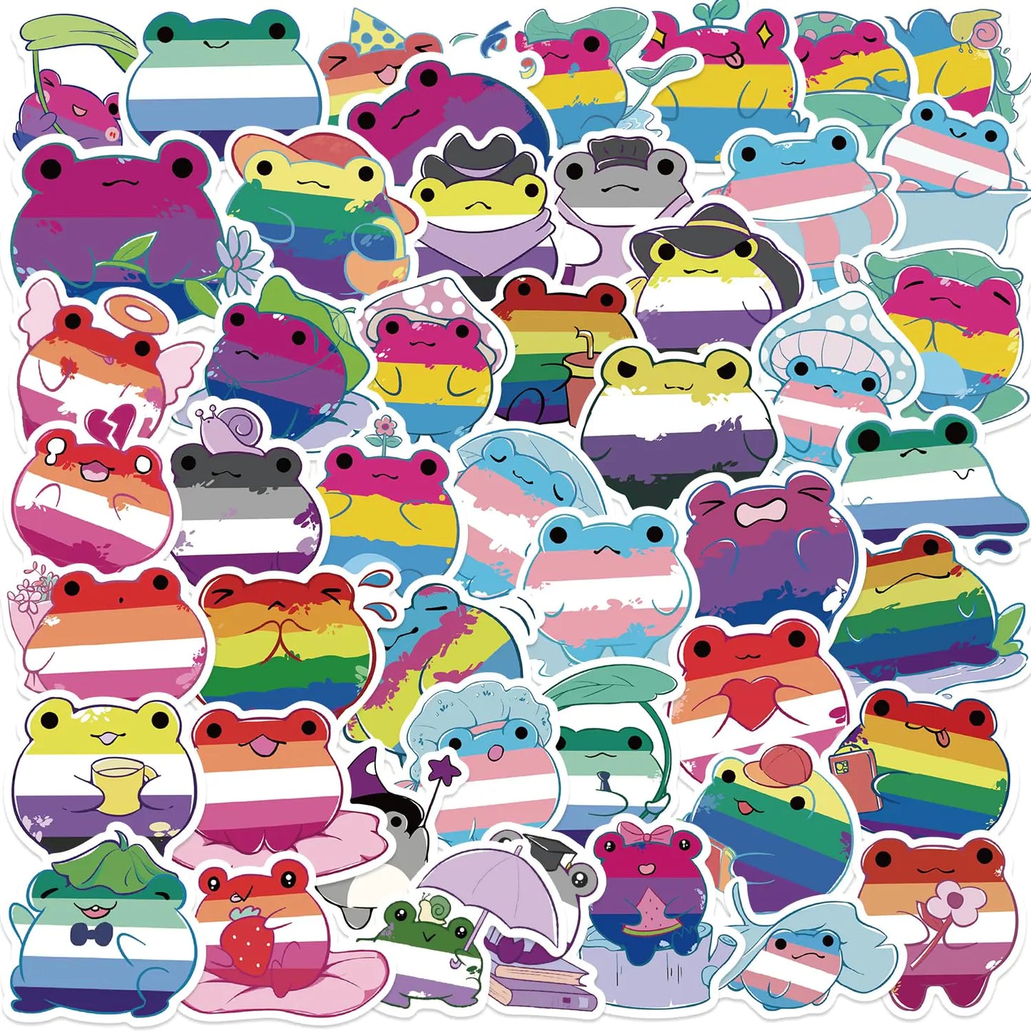 50 PCS Pride Frog Sticker LGBTQ