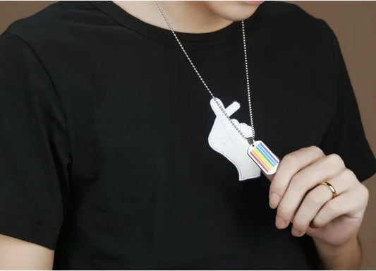 Rainbow LGBTQ Necklace with 6-Color Resin Design