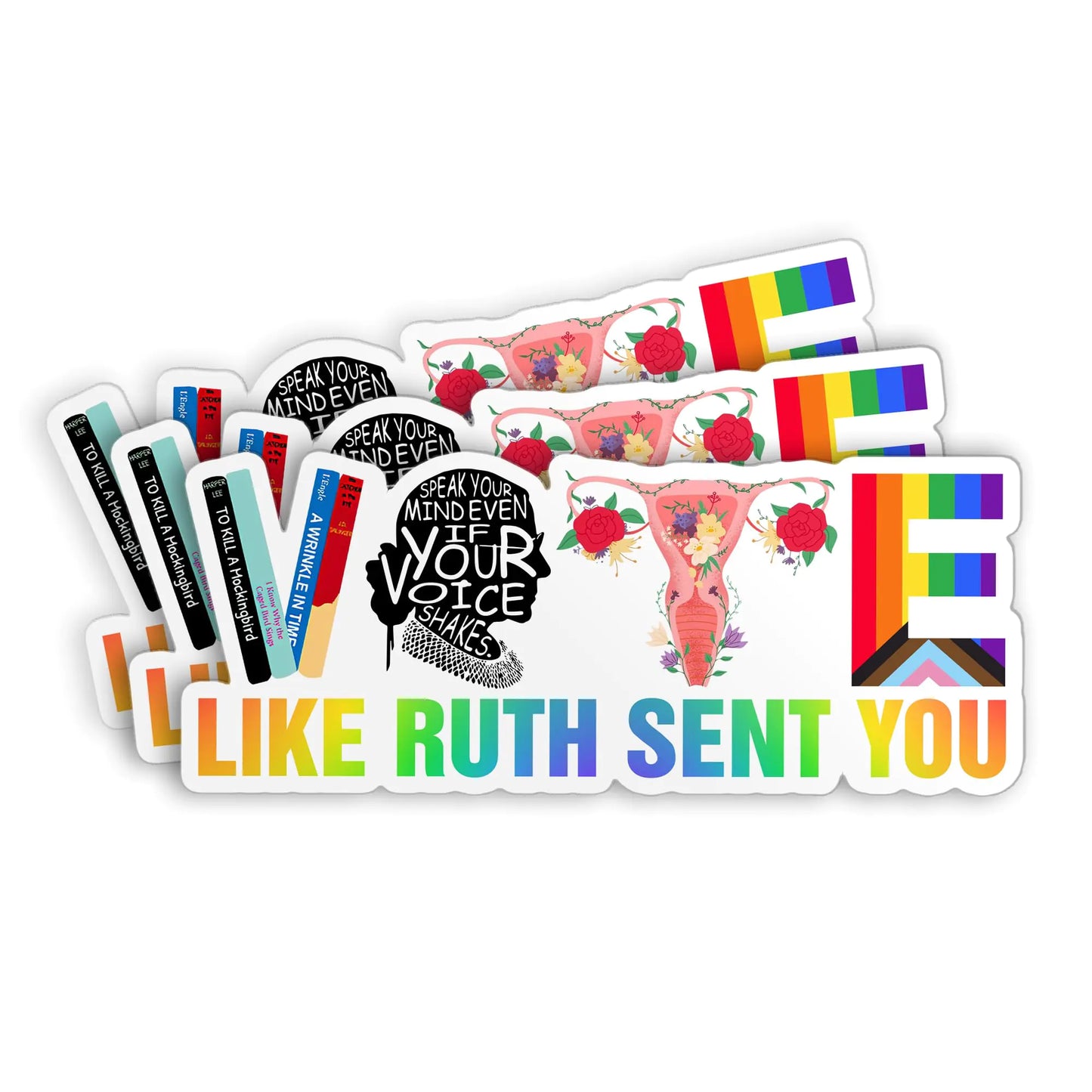 (3Pcs) Vote Like Ruth Sent You Stickers 3"