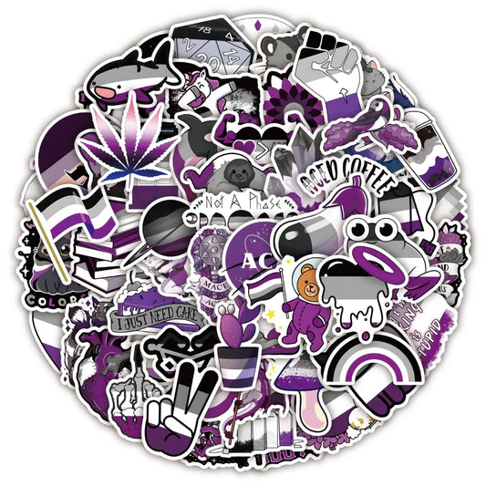 60Pcs Asexual Pride Stickers Pack