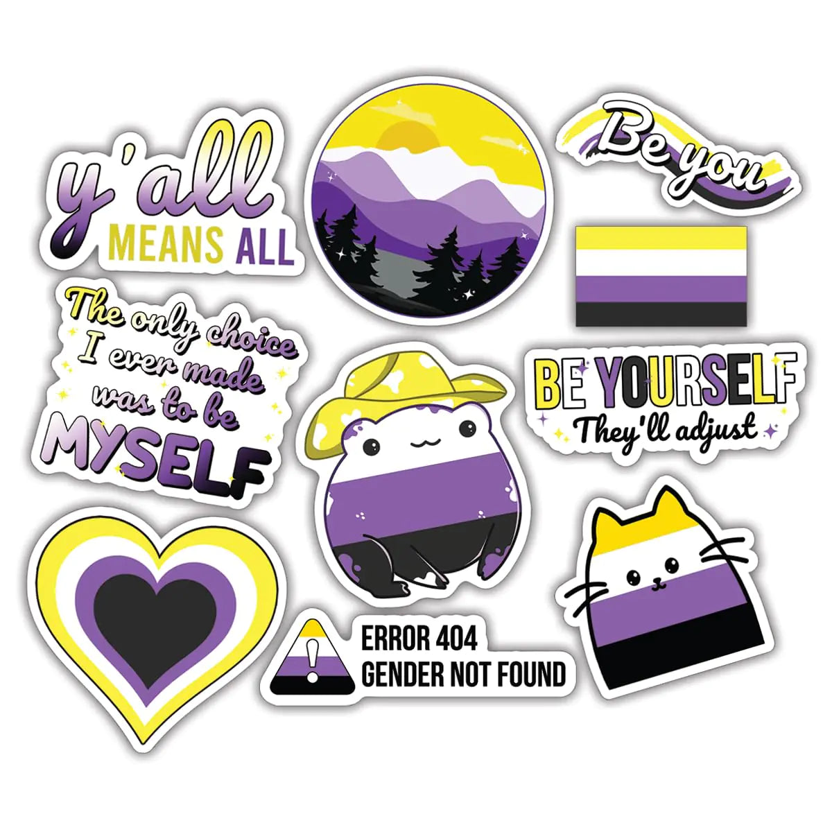 (10pcs) Nonbinary Stickers LGBTQ+