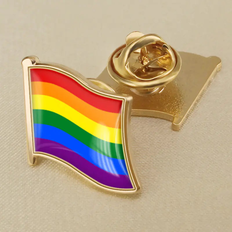Metal Rainbow Badge and Custom LGBTQ Pride Pin