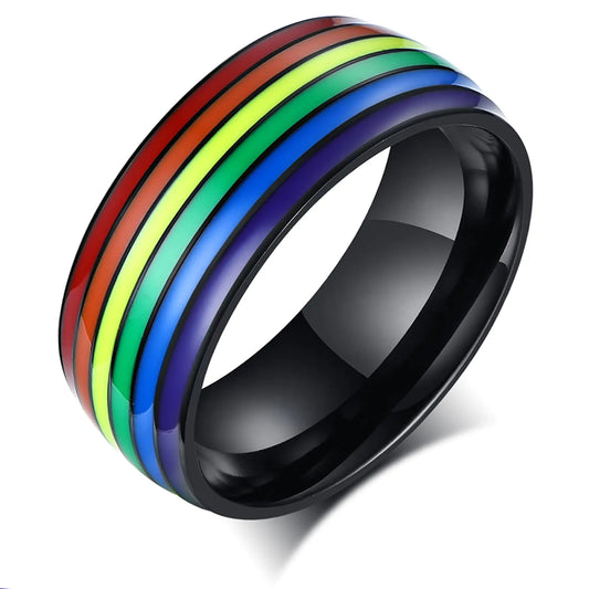 Mintolex Pride Ring Titanium Steel LGBT Rainbow Rings