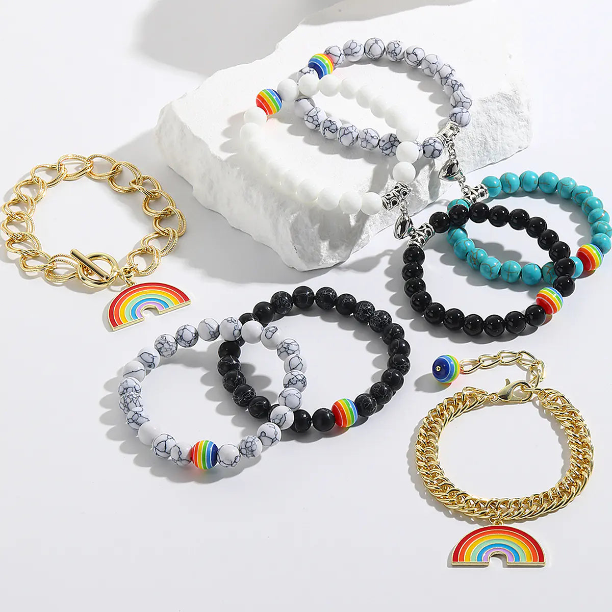 Rainbow Bracelet Set for LGBTQ+ Pride Celebration