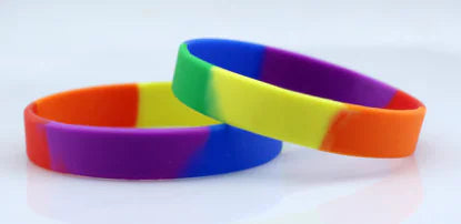 Six Color Rainbow Silicone Wristbands for LGBTQ+