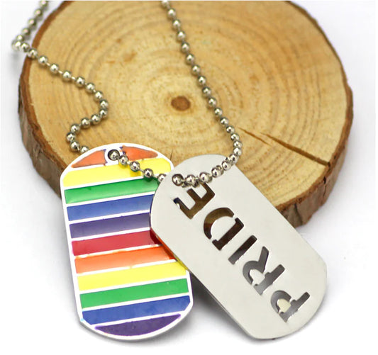 Rainbow Double Layer Necklace - Stainless Steel LGBTQ+ Jewelry